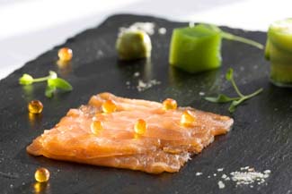 NickyÃ¢â‚¬â„¢s Plaice smoked salmon with crab salad & cucumber